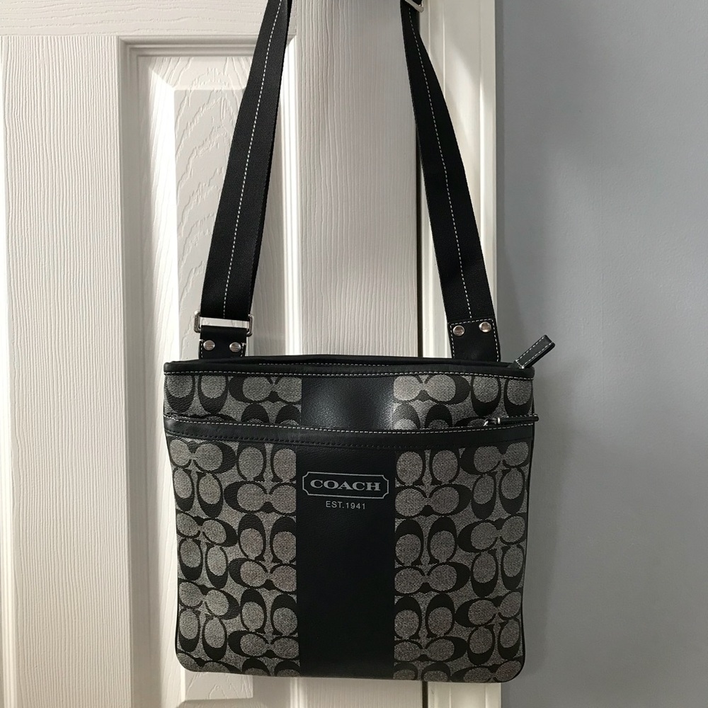 COACH Crossbody File Bag PVC coated Canvas